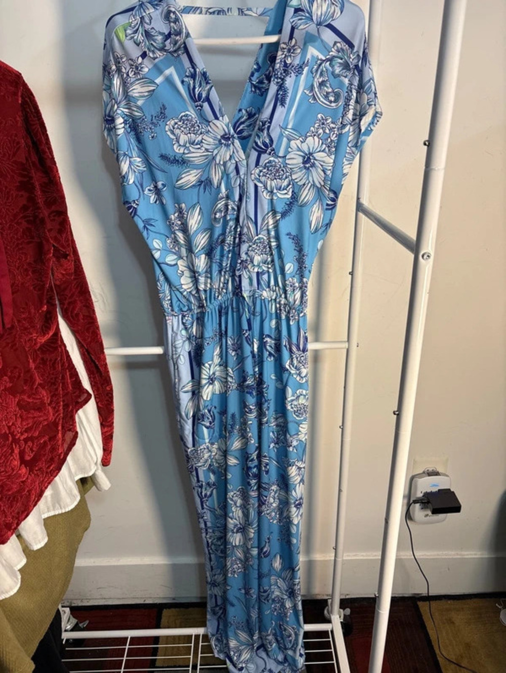 NWT Hale Bob Floral Matte Jersey Jumpsuit - Size Large